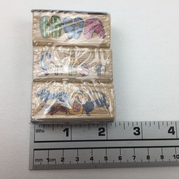 Stamp Craft Fun N Sun Summer Flip Flop Sunglasses Sunscreen Set 3 Rubber - Picture 5 of 5